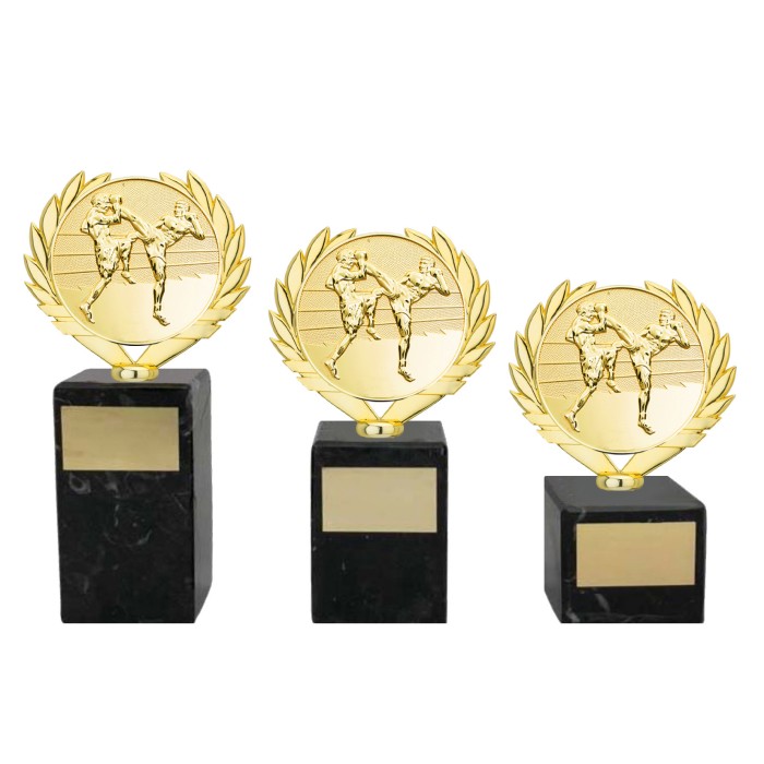  METAL CAST CENTRE TROPHY WITH MARBLE BASE  - AVAILABLE IN 3 SIZES
