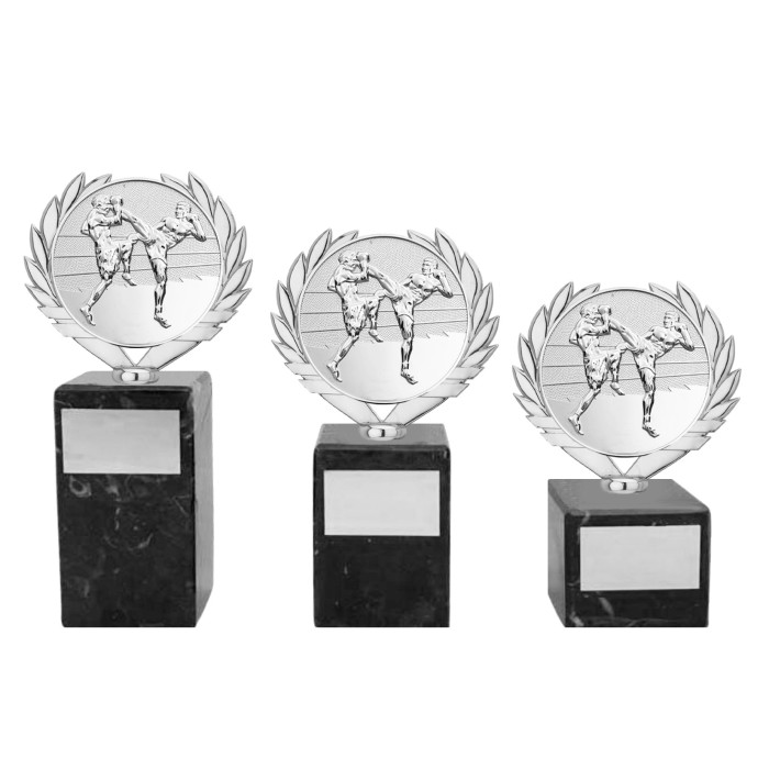  METAL CAST CENTRE TROPHY WITH MARBLE BASE  - AVAILABLE IN 3 SIZES