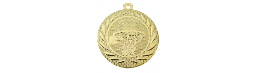 SILVER 50MM BUDGET BASKETBALL MEDAL 
