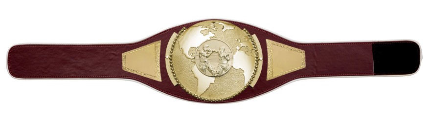BOXING CHAMPIONSHIP BELT PROGLOBE/G/BOXG - AVAILABLE IN 6+ COLOURS