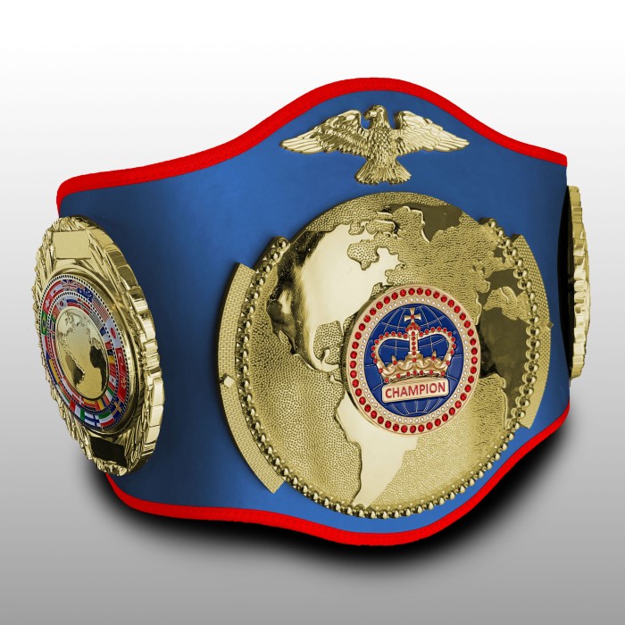 WORLD TITLE BELT PRO018/BLUCRWN/G/FLAG/G IN 6 COLOURS