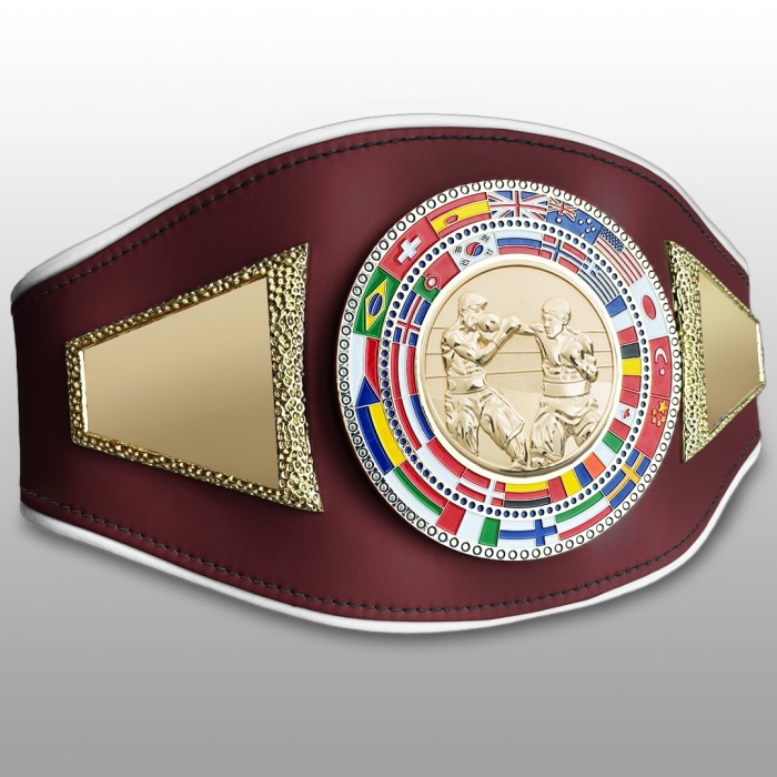BOXING CHAMPIONSHIP BELT-PROFLAG2/FLAG/G/BOXG - VARIETY OF LEATHER COLOURS AVAILABLE