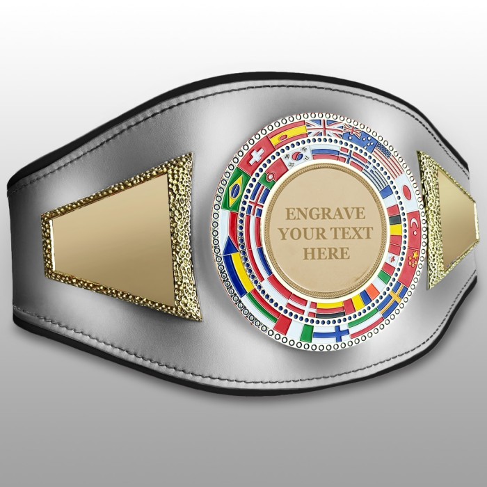 CHAMPIONSHIP BELT PROFLAG2/FLAG/G/ENGRAVE - VARIETY OF LEATHER COLOURS AVAILABLE