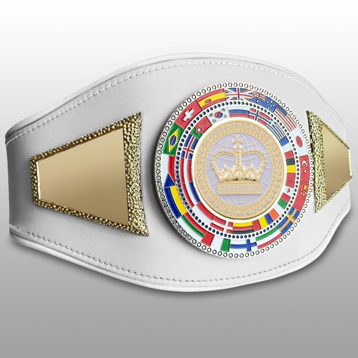 CHAMPIONSHIP BELT PROFLAG2/FLAG/G/WHTGEM - VARIETY OF :LEATHER COLOURS AVAILABLE
