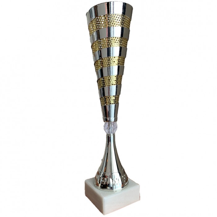 DUAL METAL GOLD/SILVER CONICAL CUP - 46CM