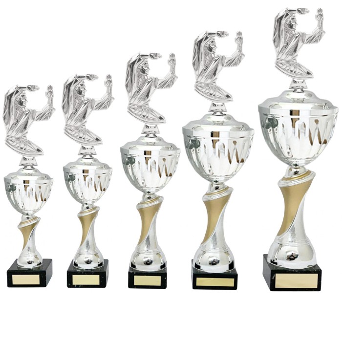 MARTIAL ARTS METAL TROPHY - AVAILABLE IN 4 SIZES MARTIAL ARTS METAL TROPHY - AVAILABLE IN 4 SIZES