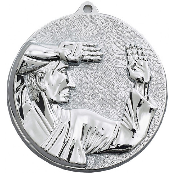 70MM X 6MM THICK SILVER KARATE MEDAL