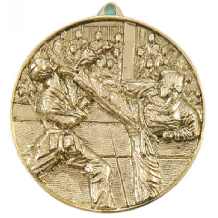 70MM X 6MM THICK GOLD KARATE MEDAL