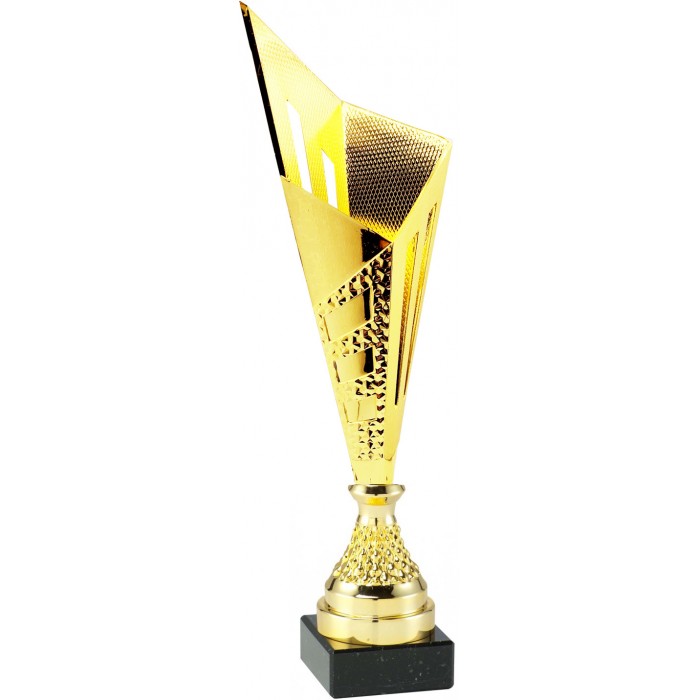 GOLD CONICAL PLASTIC TROPHY CUP - AVAILABLE IN 3 SIZES - 13'' TO 15.5''