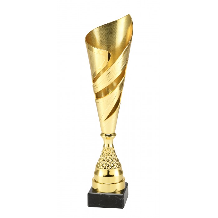 GOLD CONICAL PLASTIC TROPHY CUP - AVAILABLE IN 3 SIZES - 13'' TO 15.5''