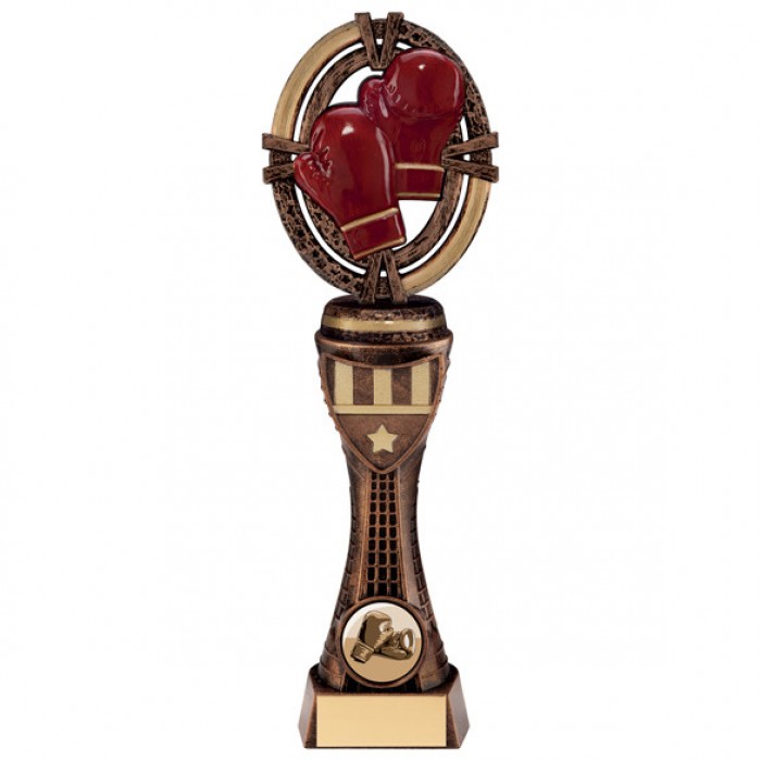 BOXING FIGURE RESIN TROPHY - RED GLOVES - 4 SIZES STARTING FROM 225MM