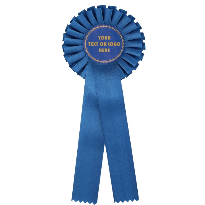 LARGE 2 TIER BLUE ROSETTE 