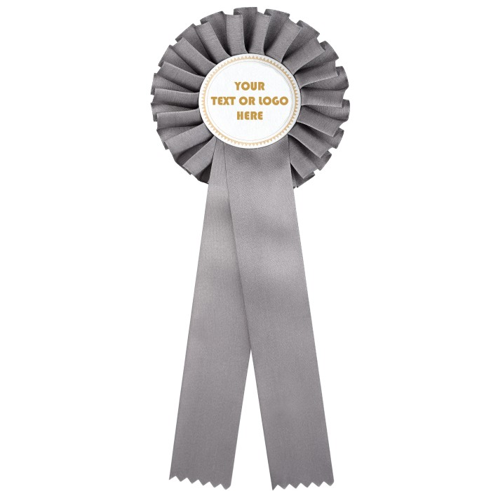 LARGE 2 TIER SILVER ROSETTE 