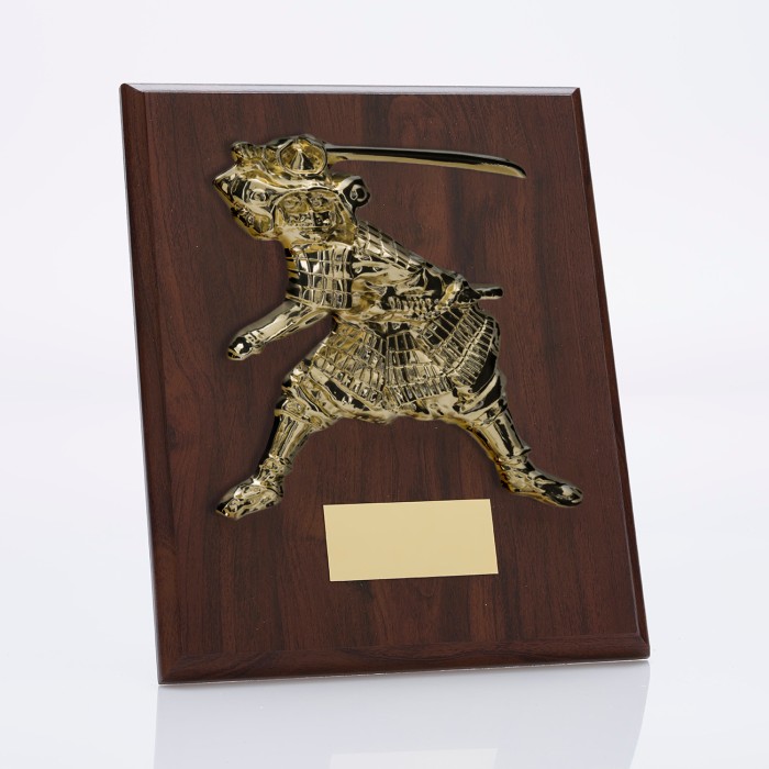 GOLDEN SAMURAI WOODEN SHIELD 10''
